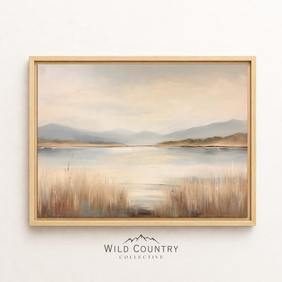 Neutral Lake Calm Water Bathroom Minimal House Poster