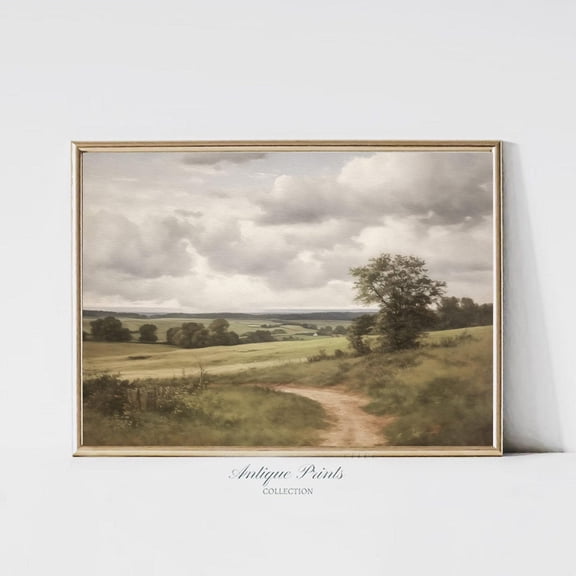 Neutral Landscape, French Country Wall Art, Vintage Cottagecore Print, Rustic Farmhouse Decor, Poster, Unframed Poster Size 24x36