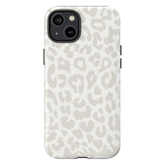 Neutral Leopard Print Phone Case, Beige Animal Pattern Protective Cover for iPhone 17 16 15 14 13 12 11 Pro Max Plus Mini