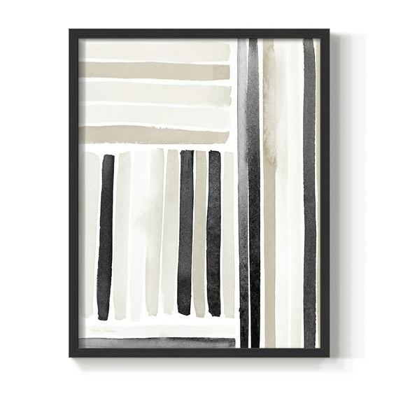Neutral Lines I in Black Solid Wood 8 x 10 Framed Print