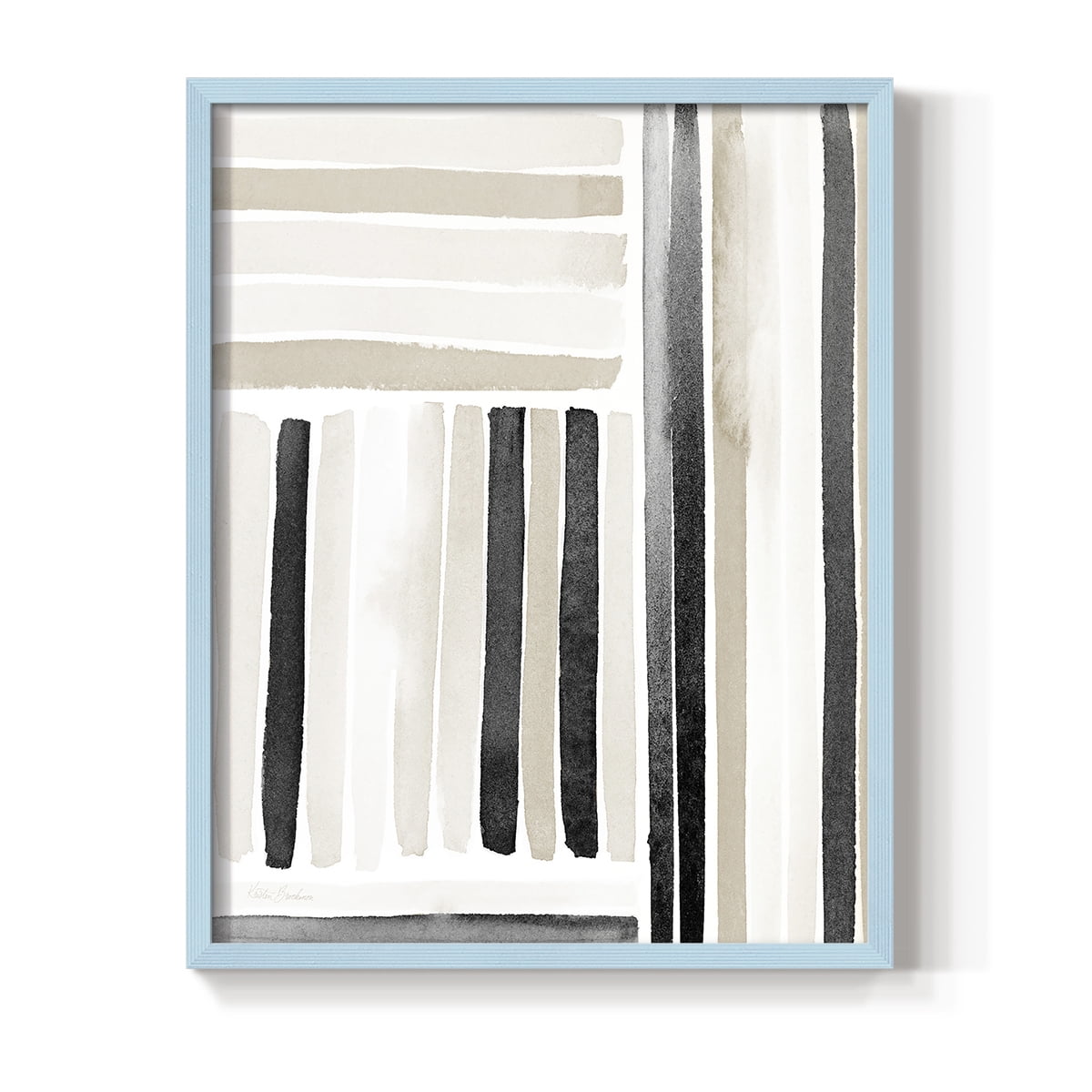 Neutral Lines I in Blue Solid Wood 8 x 10 Framed Print