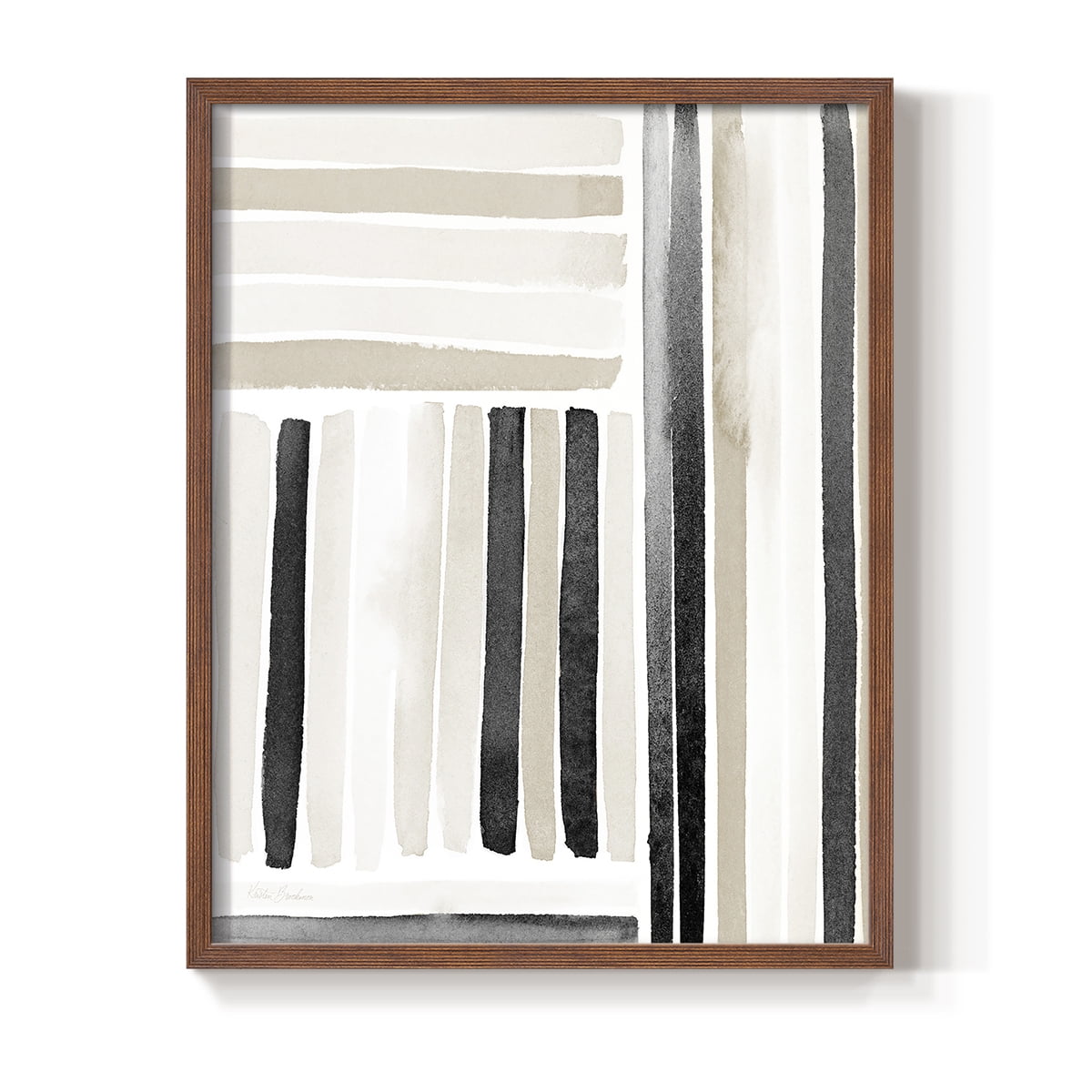 Neutral Lines I in Brown Solid Wood 11 x 14 Framed Print