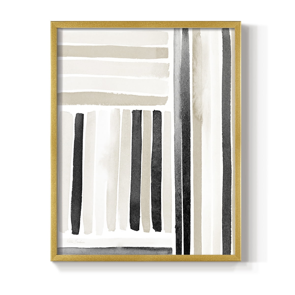 Neutral Lines I in Gold Solid Wood 8 x 10 Framed Print