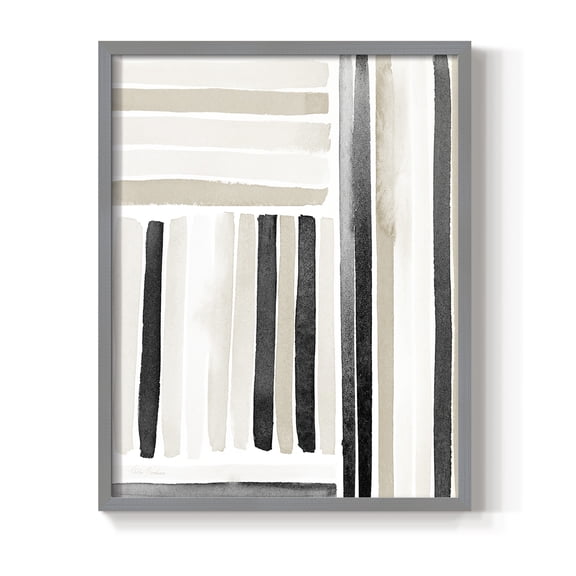 Neutral Lines I in Gray Solid Wood 16 x 20 Framed Print