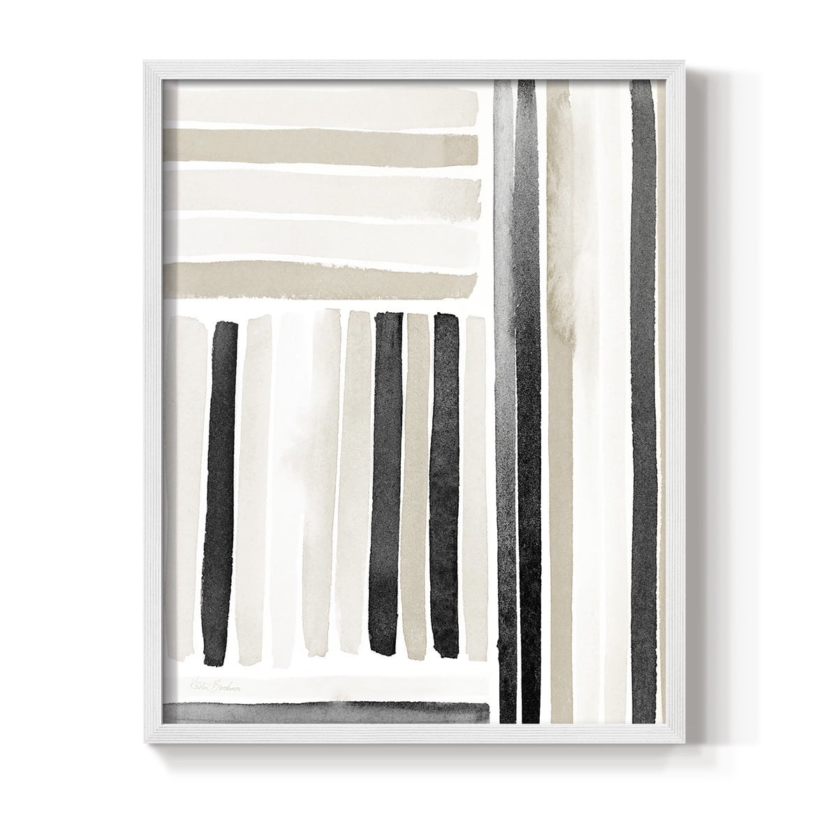 Neutral Lines I in White Solid Wood 8 x 10 Framed Print