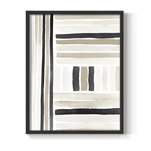 Neutral Lines II in Black Solid Wood 16 x 20 Framed Print