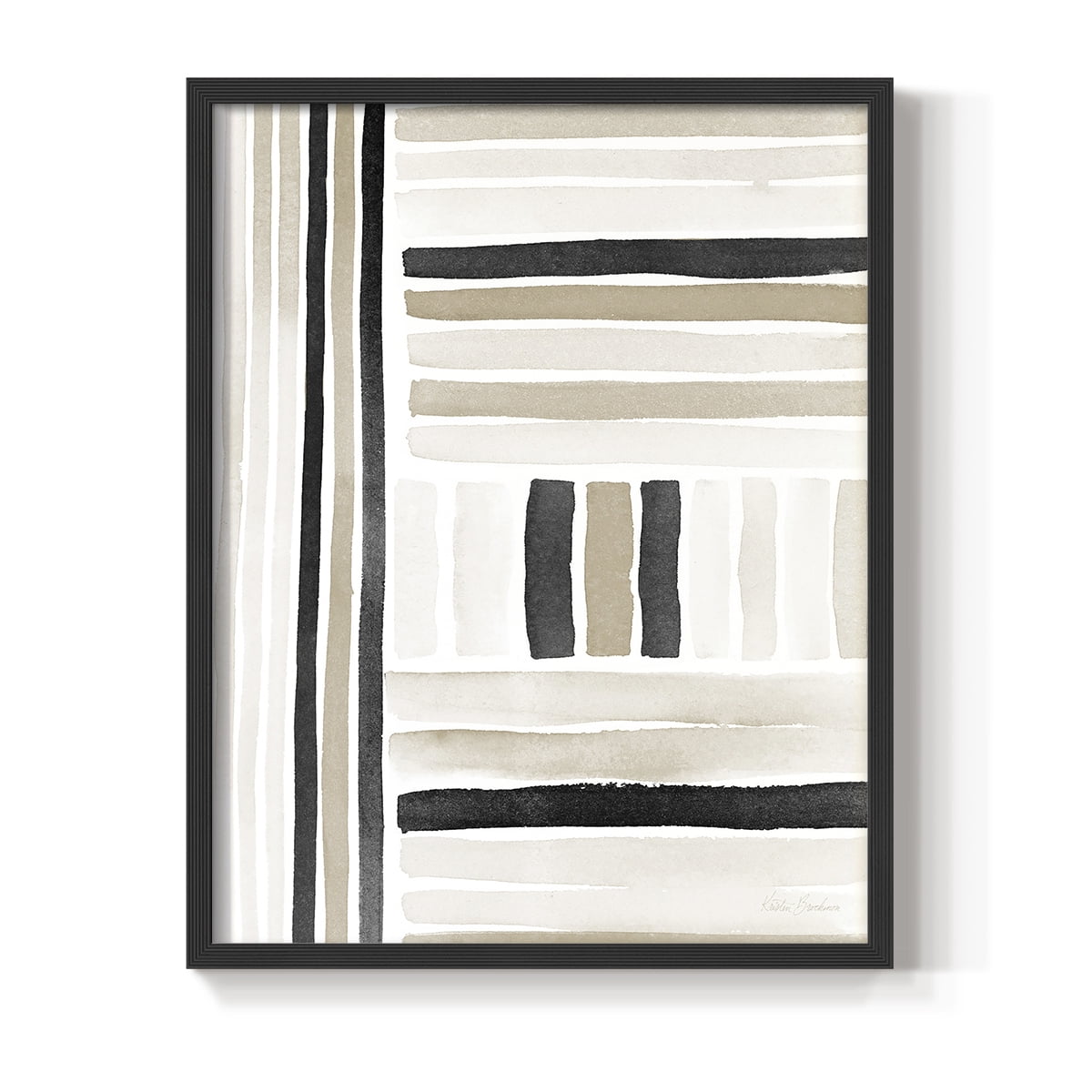 Neutral Lines II in Black Solid Wood 22 x 28 Framed Print
