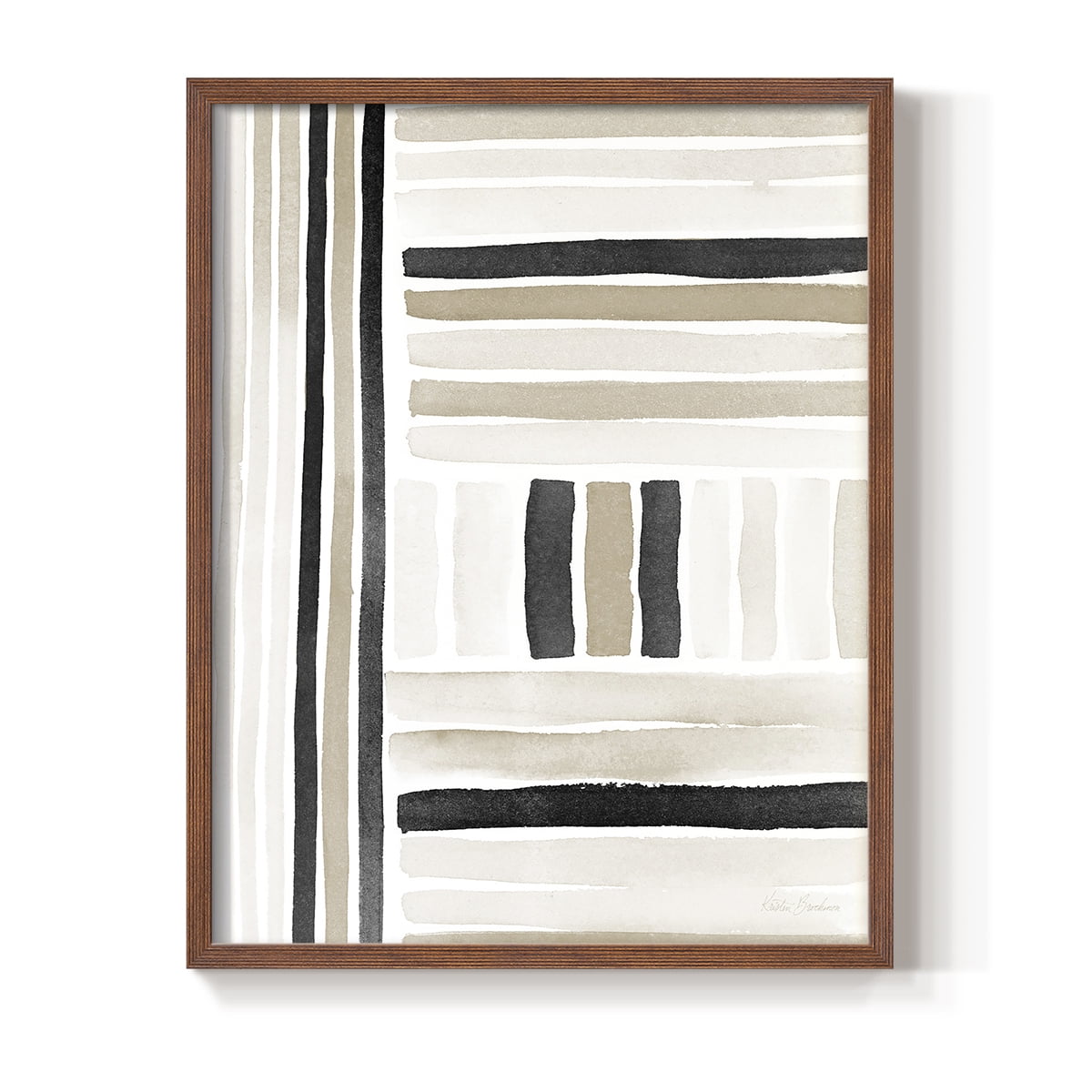 Neutral Lines II in Brown Solid Wood 8 x 10 Framed Print