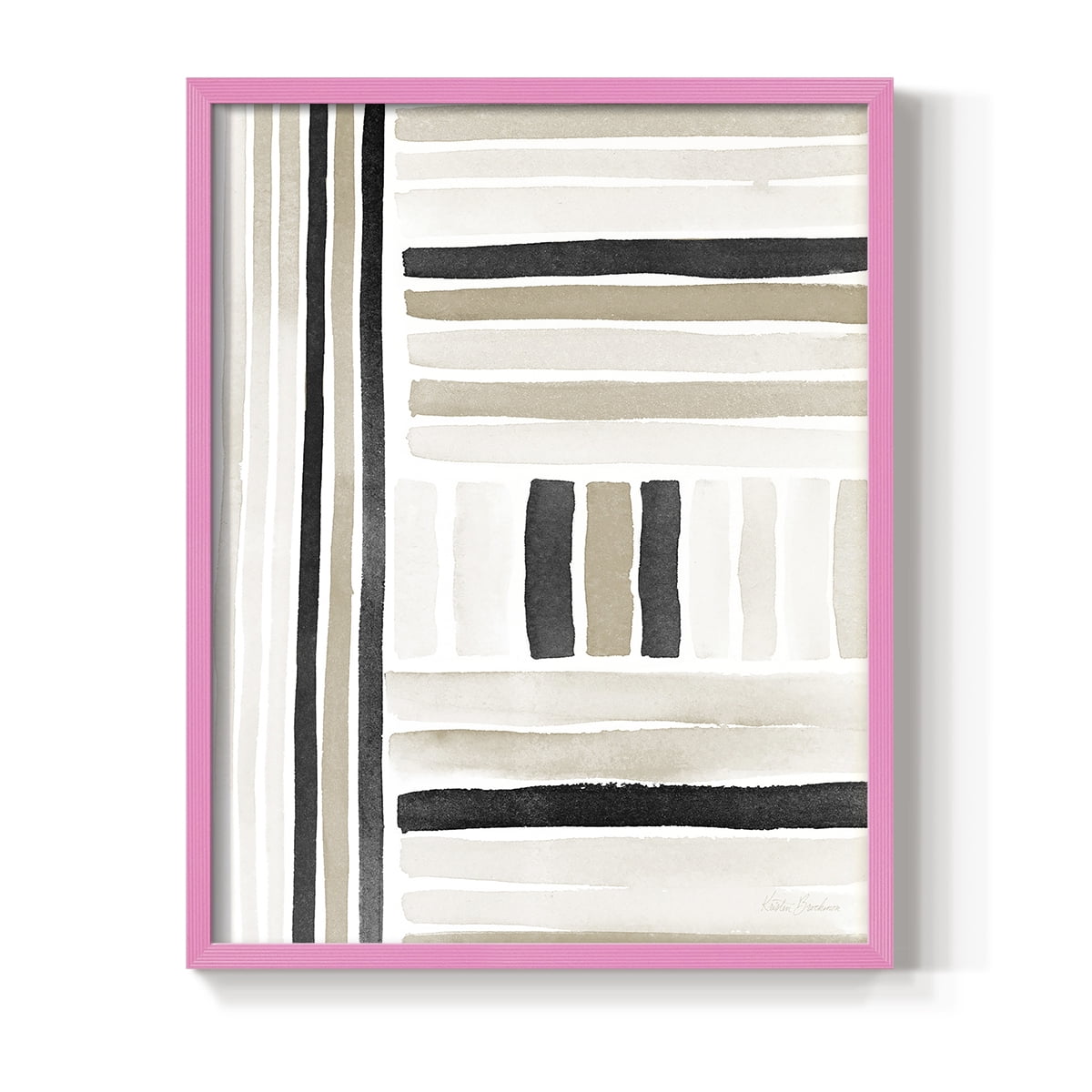 Neutral Lines II in Pink Solid Wood 11 x 14 Framed Print
