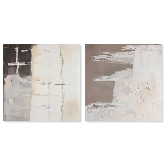 Neutral Luxe Harmony Set Canvas Boho Wall Decor by Art Remedy, Gallery Wrapped, 12 x 12