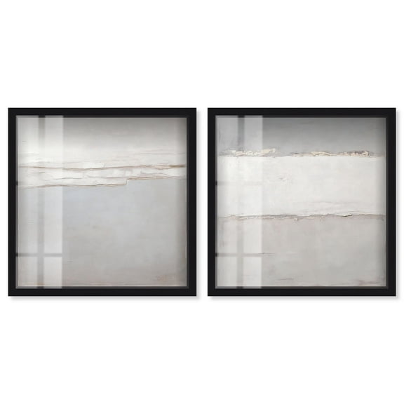 Neutral Luxe Harmony Set Shadowbox Boho Wall Decor by Art Remedy, Black Frame, 12 x 12