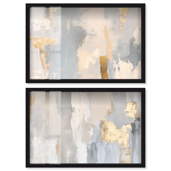 Neutral Luxe Living Duo Shadowbox Print Boho Wall Decor by Art Remedy, Black Frame, 15 x 10
