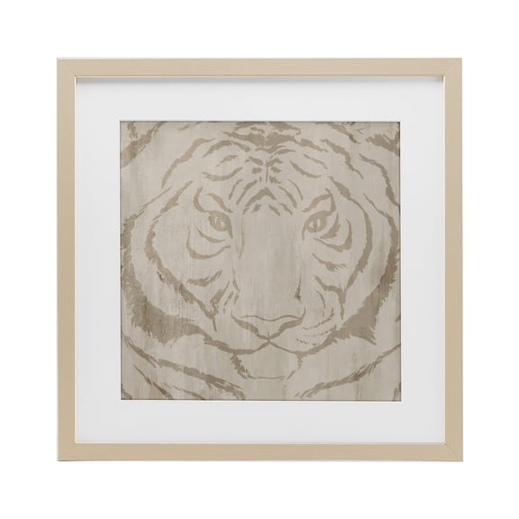 Stupell Industries Neutral Majestic Tiger Birch Framed Print Under Glass, design by Hannah Dawson, 16 x 16