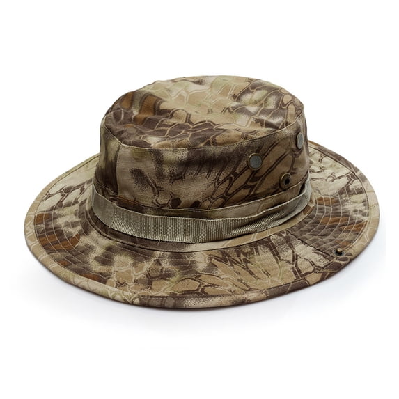 Neutral Male Female Summer Camouflage Bucket Hat Adjustable Rope Button Fisherman