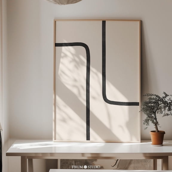 Neutral Minimalist Lines Print Wall Art, Abstract Line Art, Minimal Beige Apartment, Modern Statement Art Print, Home Decor, Vintage Gift, Home Decor , Poster Print Only