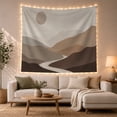 thumbnail image 1 of Neutral Minimalist Mountain Landscape with Round Sun, Calming Boho Art for Nature Lovers, Nature Inspired Decor, Housewarming Gift Tapestry Wall Hanging for Bedroom and Living Room, 1 of 7