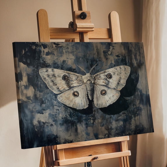 Neutral Moth Wall Art Print, Rustic Insect Illustration, Moody Nature ...
