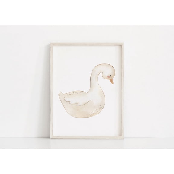 Neutral Nursery Goose Bird Art Farm Animal Baby Room Wall Art Decor, Unframed Canvas 16x20in