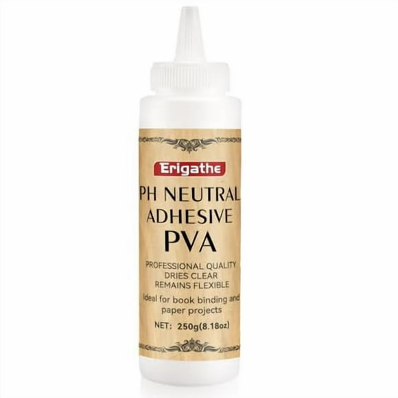 Neutral PH PVA Glue,Book Binding Adhesive, Acid-Free, All-Purpose, Dries Clear and Remains Flexible, Used for Bookbinding and Repair, Framing, Collages, Paper Art and Crafts