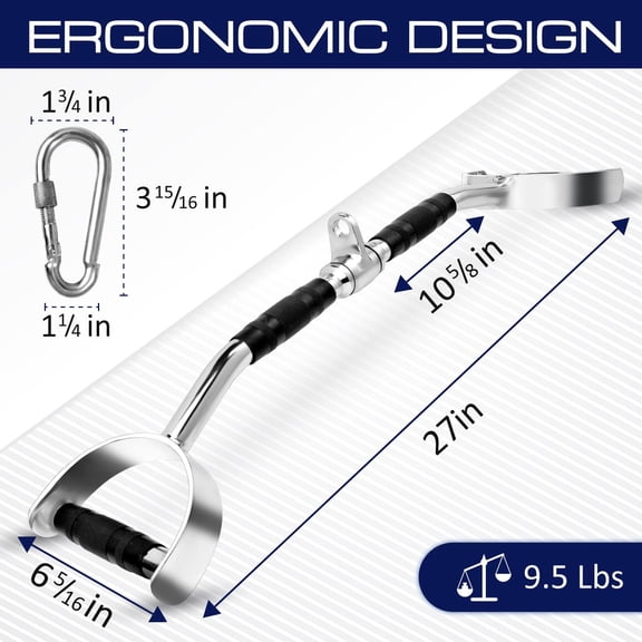 Neutral Paddle Grip LAT Pull Down Bar - Range of Motion Spreader Handle Cable Attachment for Home Gym