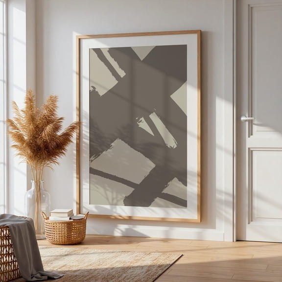 Neutral Pattern Beige Minimal Modern Scandinavian Wall Art Poster, Unframed Size 8x12