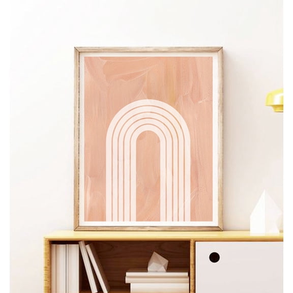 Neutral Rainbow Print, Goauche Rainbow Art, Abstract Rainbow Print, Terracotta Print, Modern Minimal Art, Warm Neutral Art Wall Art, Modern Wall Decor, 24x36 UNFRAMED