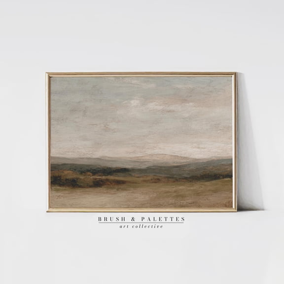Neutral Rolling Hills Landscape Poster Soft Earth Tones And Calm Horizon , Poster Print Only