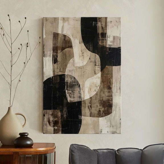 Neutral Shapes Geometric Poster, Unframed Paper Poster 8x10in