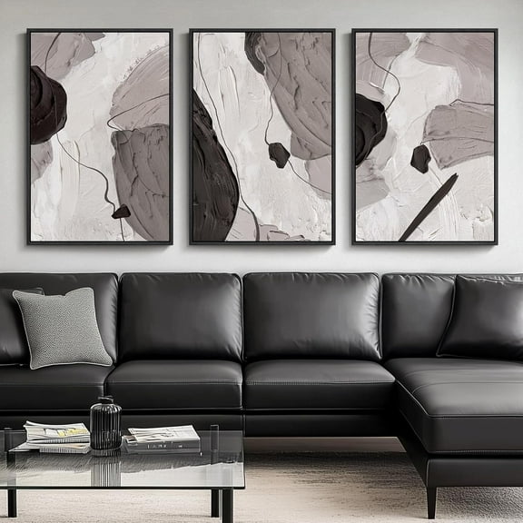 Neutral Singg Wall Art for Living Room, 3 Piece Modern Canvas Prints Paintings Artwork for Walls-Tan Beige Brown Minimalist Pictures for Living Room Hallway Bedroom Wall Decor