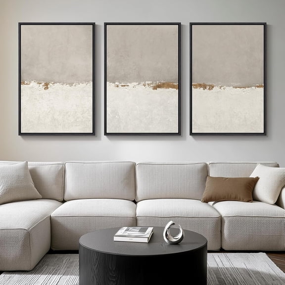 Neutral Singg Wall Art for Living Room, 3 Piece Modern Canvas Prints Paintings Artwork for Walls-Tan Beige Brown Minimalist Pictures for Living Room Hallway Bedroom Wall Decor