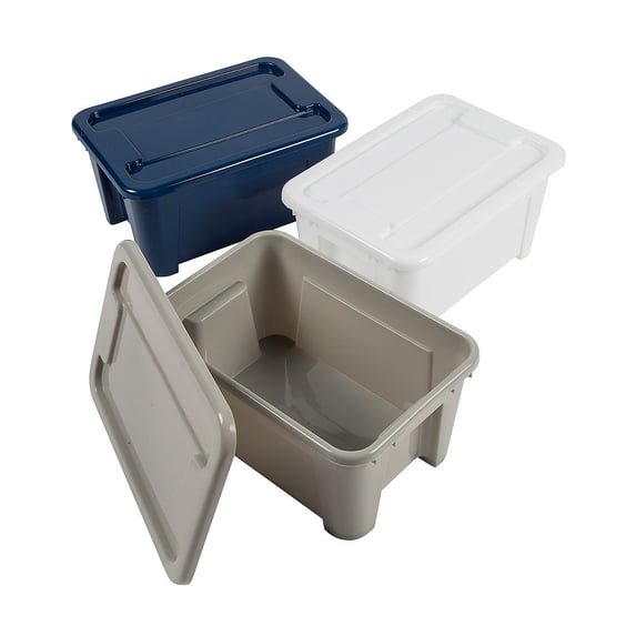 Neutral Storage Bins with Lids, Educational, Party Supplies, 6 Pieces ...