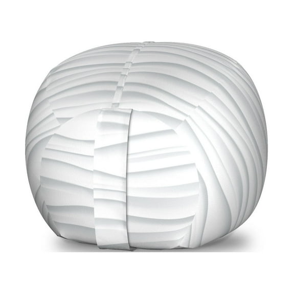 Neutral Storage Toy Bag Chair, Horizontal Wavy Stripes Summer Soft Minimal Lines Abstract Grey Illustration, Stuffed Animal Organizer Washable Bag, Small Size, Dust Off White, by Ambesonne