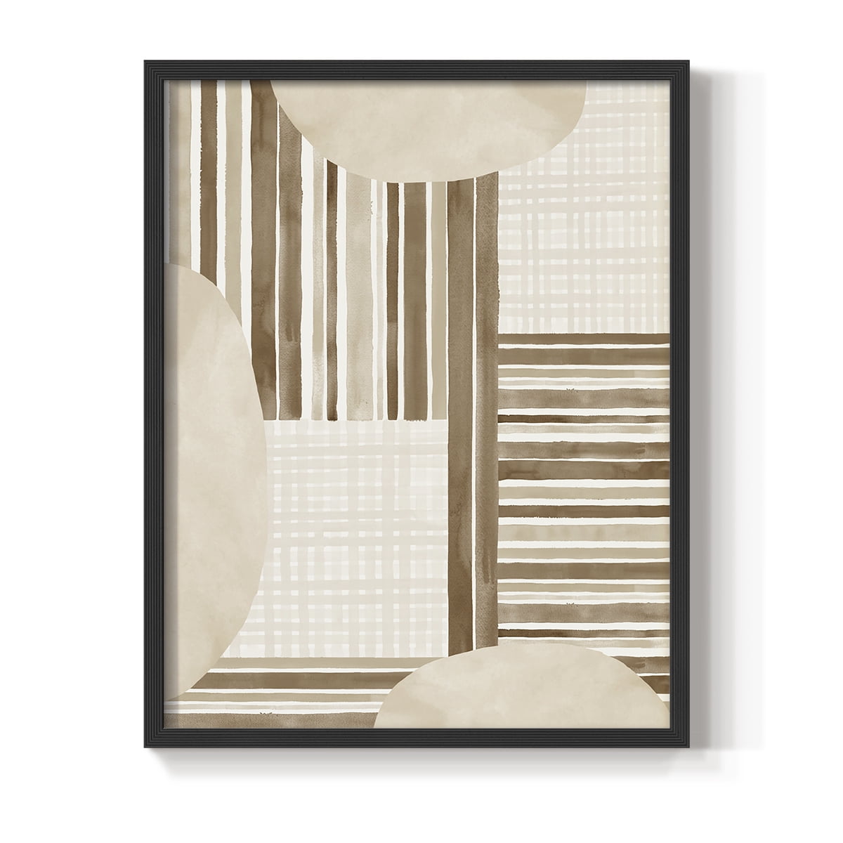 Neutral Stripes in Black Solid Wood 8 x 10 Framed Print