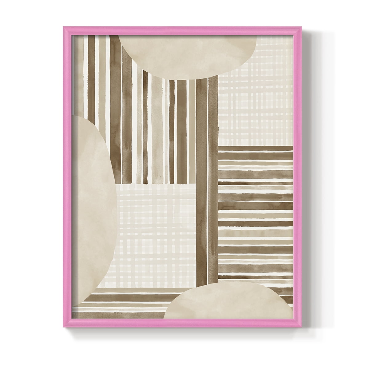 Neutral Stripes in Pink Solid Wood 11 x 14 Framed Print