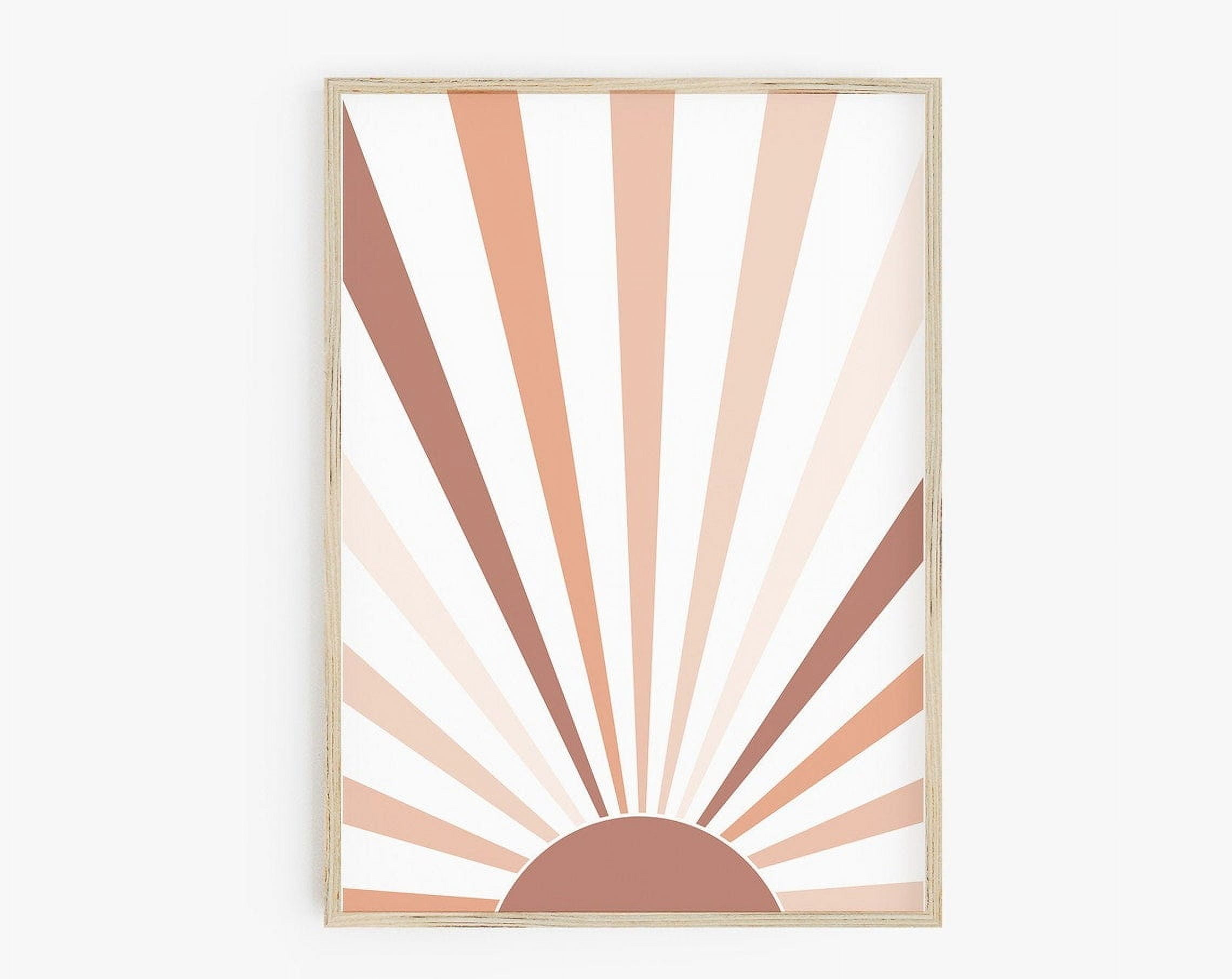 Neutral Sunburst Print, Sun Rays Wall Art Print, Modern Wall Art ...