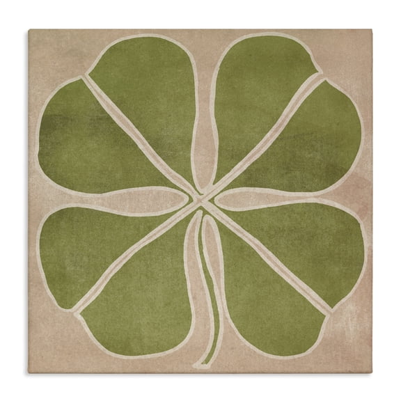 Neutral Symmetrical Clover Canvas Wall Art, design by June Erica Vess