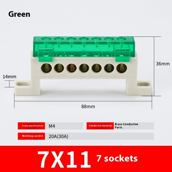 5Pcs Brass Terminals, Distribution Box Terminals, Dustproof Cable Connectors