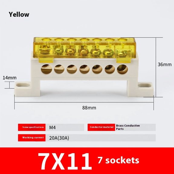 5Pcs Brass Terminals, Distribution Box Terminals, Dustproof Cable Connectors