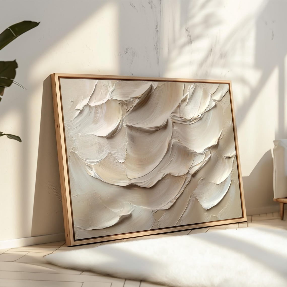 Neutral Textured Abstract Art, Modern Beige Wall Decor, Minimalist ...