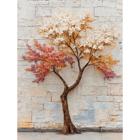 Neutral Textured Tree Canvas Nature Inspired Rustic Contemporary Home Wall Decor