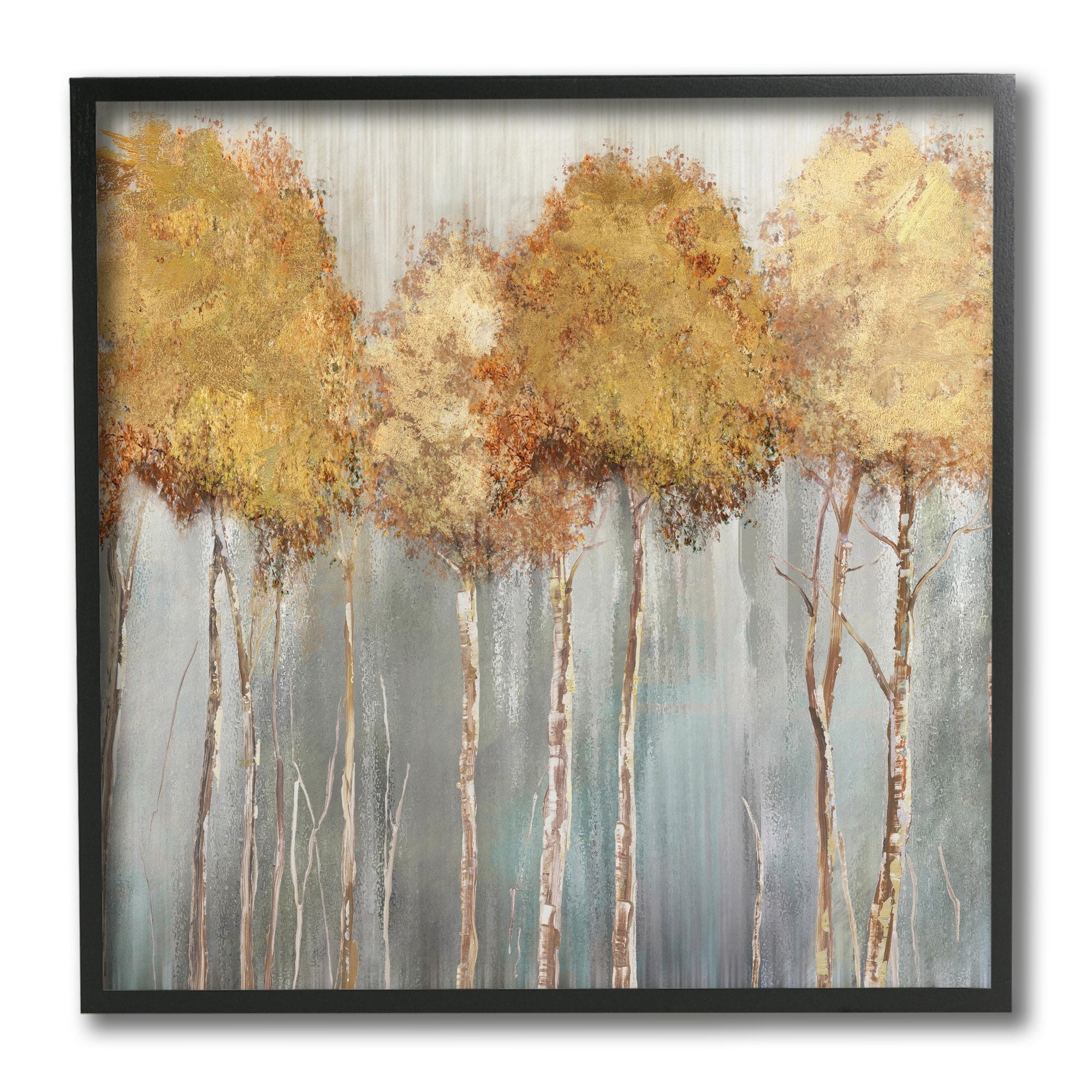 Stupell Industries Neutral Tree Forest Standing Tall over Grey,12 x 12,Designed by Carson Lyons