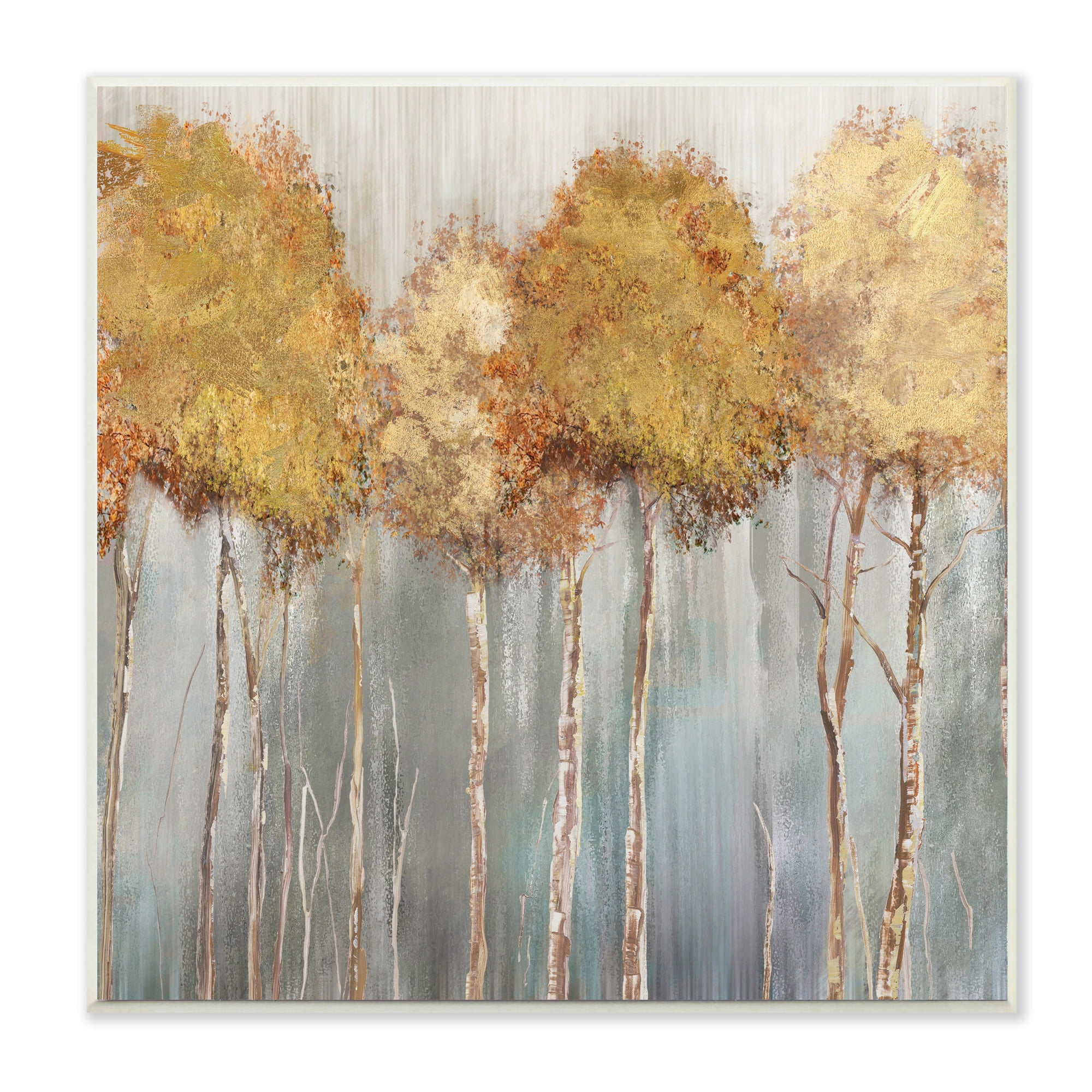 Stupell Industries Neutral Tree Forest Standing Tall over Grey,12 x 12,Designed by Carson Lyons