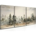 Neutral Tree Wall Art Farmhouse Forest Wall Decor for Bedroom 3 Panel