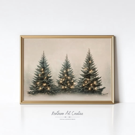 Neutral Trees Wall Art, Winters Home Decor, Farmhouse, Cottagecore Decor, Festive Able Art Home Decor #2341, Unframed Poster Size 24x36