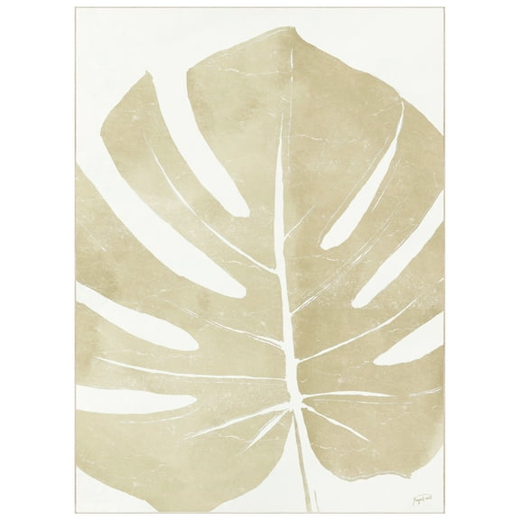 Neutral Tropico No. I Washable Leaf Art Area Rug size 8'x10', Power-loomed, Heavenly Softness with Non-Slipping Backing