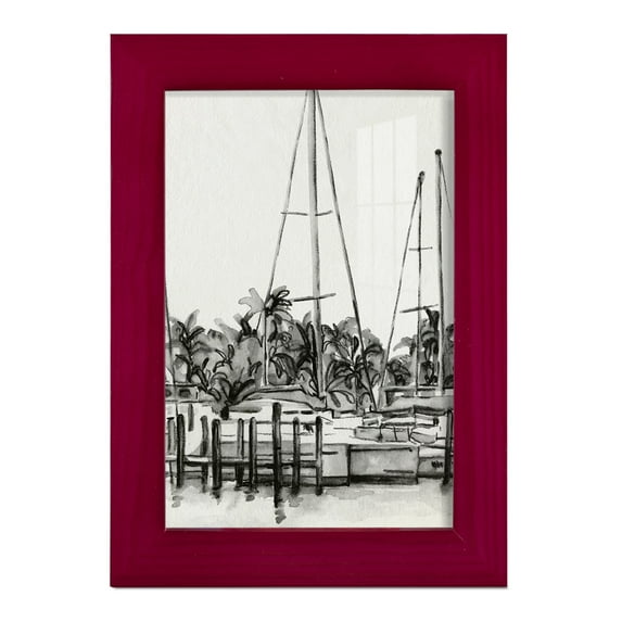 Neutral Tropics I - Framed Print w/glass - Cherry Red