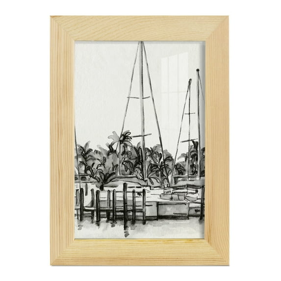 Neutral Tropics I - Framed Print w/glass - Natural Wood