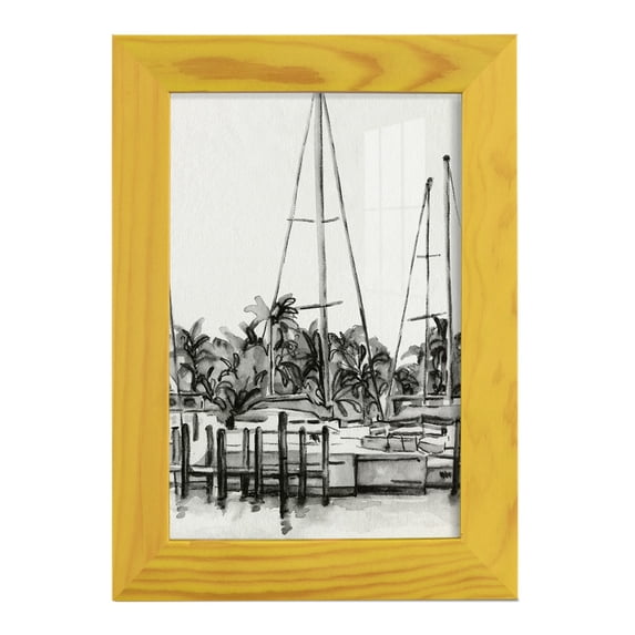 Neutral Tropics I - Framed Print w/glass - Sunflower Yellow