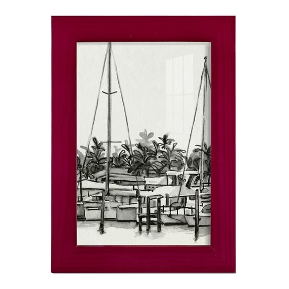 Neutral Tropics II - Framed Print w/glass - Cherry Red