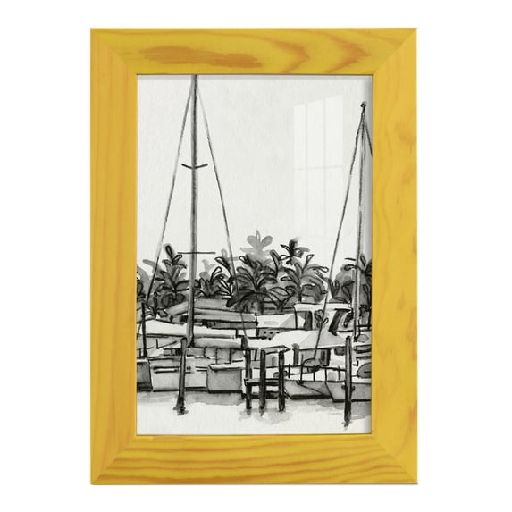 Neutral Tropics II - Framed Print w/glass - Sunflower Yellow